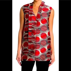 Red Valentino Deep red top tie neck